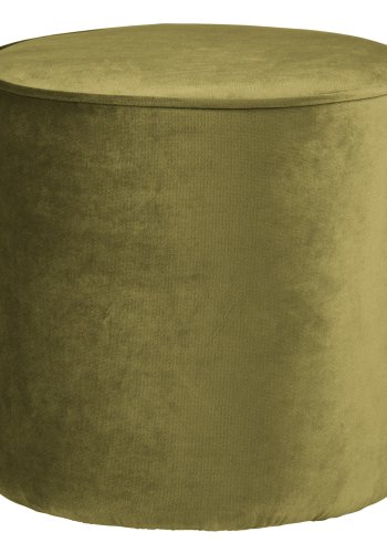 WOOOD Sara hj puf, rund - army grn polyester fljl (46)