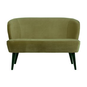 WOOOD Sara lille sofa - army grn polyester fljl og tr
