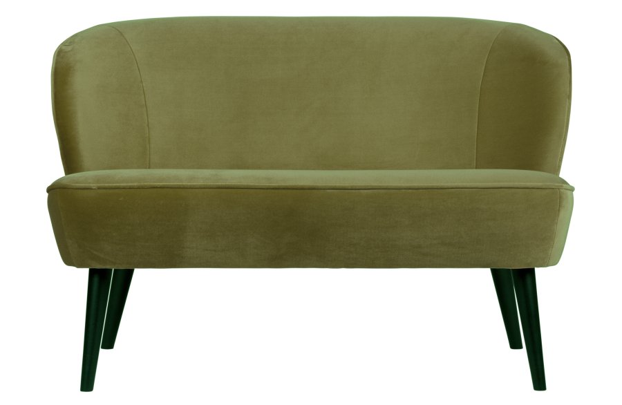 WOOOD Sara lille sofa - army grn polyester fljl og tr