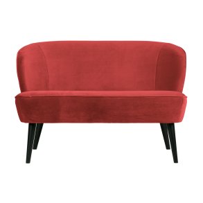 WOOOD Sara lille sofa - hindbr rd polyester fljl og tr