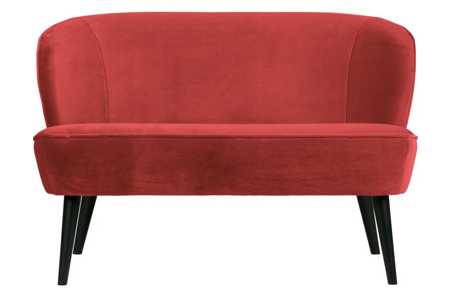 WOOOD Sara lille sofa - hindbr rd polyester fljl og tr