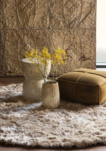 BEPUREHOME Collection gulvtppe, rund - nougat polyester (200)