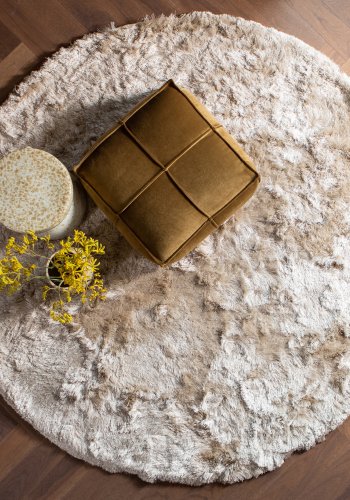 BEPUREHOME Collection gulvtppe, rund - nougat polyester (200)