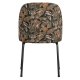 BEPUREHOME Vogue spisebordsstol - sort fljl polyester m. blomsterprint og sort metal