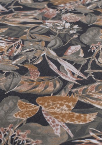 BEPUREHOME Vogue spisebordsstol - sort fljl polyester m. blomsterprint og sort metal