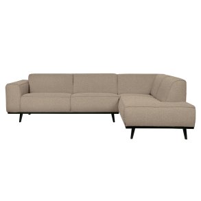 BEPUREHOME Statement hjrnesofa, hjre - beige bouclé vvet stof