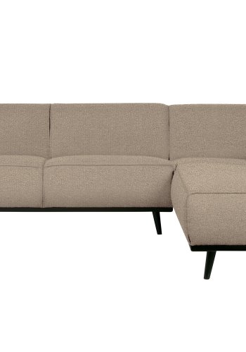 BEPUREHOME Statement hjrnesofa, hjre - beige bouclé vvet stof