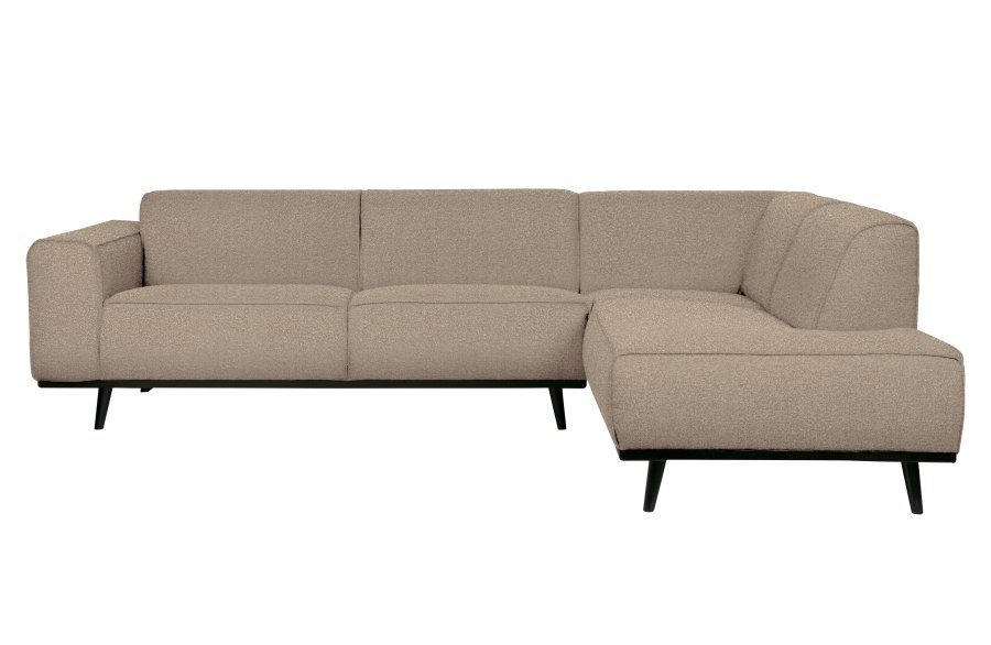 BEPUREHOME Statement hjrnesofa, hjre - beige bouclé vvet stof