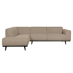 BEPUREHOME Statement hjrnesofa, venstre - beige bouclé vvet stof
