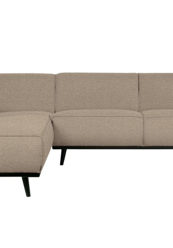 BEPUREHOME Statement hjrnesofa, venstre - beige bouclé vvet stof