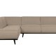 BEPUREHOME Statement hjrnesofa, venstre - beige bouclé vvet stof