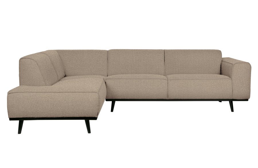 BEPUREHOME Statement hjrnesofa, venstre - beige bouclé vvet stof