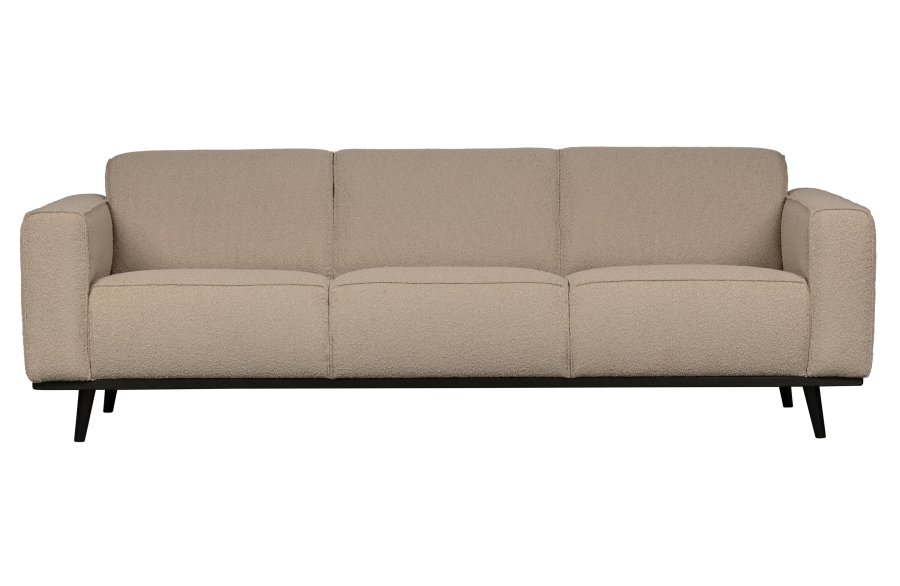 BEPUREHOME Statement 3 pers. sofa - beige bouclé vvet stof