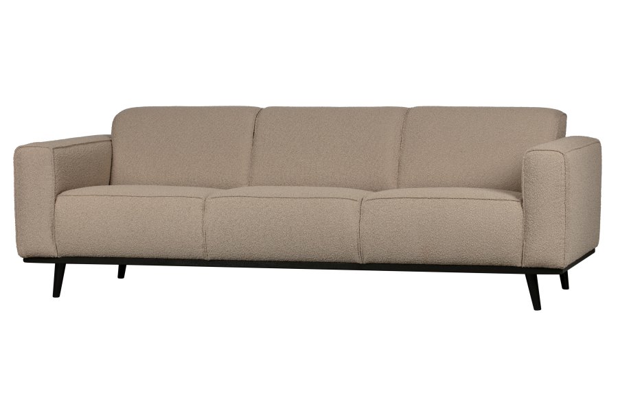BEPUREHOME Statement 3 pers. sofa - beige bouclé vvet stof