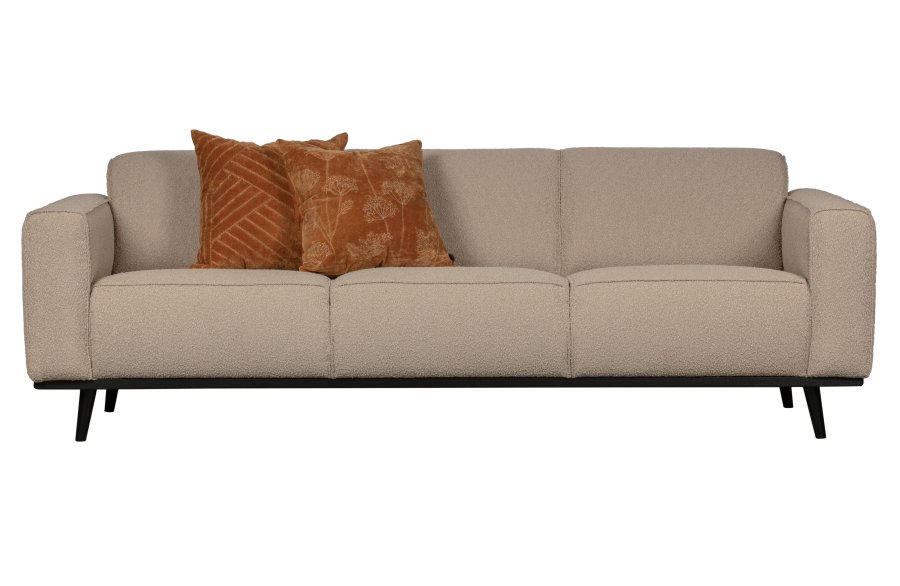 BEPUREHOME Statement 3 pers. sofa - beige bouclé vvet stof