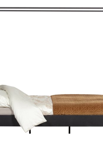 VTWONEN Bunk brne himmelseng, m. metal lamelbund, u. madras - sort stl (160x200)