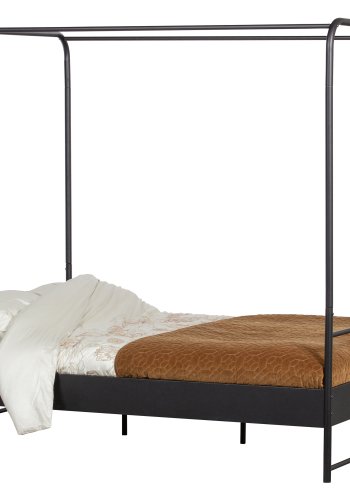 VTWONEN Bunk brne himmelseng, m. metal lamelbund, u. madras - sort stl (160x200)