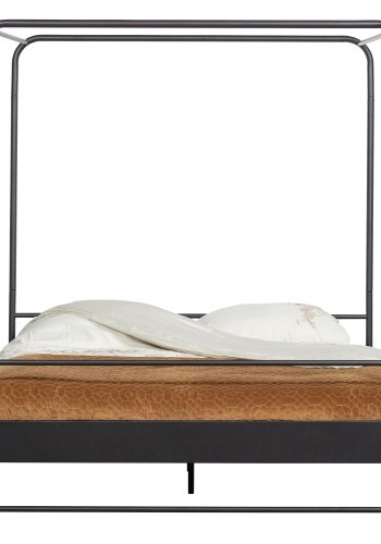 VTWONEN Bunk brne himmelseng, m. metal lamelbund, u. madras - sort stl (160x200)