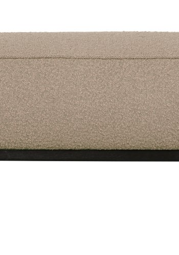 BEPUREHOME Statement puf, rektangulr - beige bouclé vvet stof (80x55)