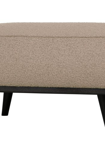 BEPUREHOME Statement puf, rektangulr - beige bouclé vvet stof (80x55)