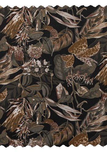 BEPUREHOME Vogue barstol, m. rygln og fodsttte - sort fljl polyester m. blomsterprint/sort metal