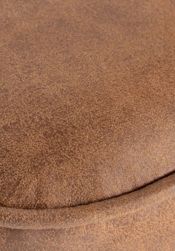 BEPUREHOME Vogue barstol, m. rygln og fodsttte - cognac stof og sort metal