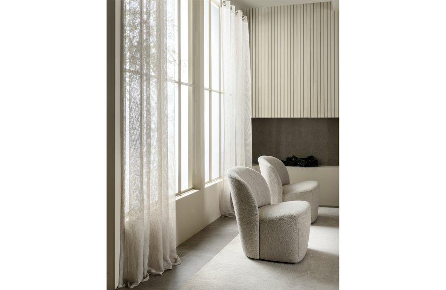 VTWONEN Lofty lnestol - natur bouclé stof