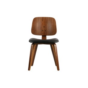 VTWONEN Classic spisebordsstol - sort PU og brun valnddefinér