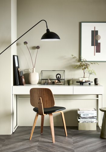 VTWONEN Classic spisebordsstol - sort PU og brun valnddefinér