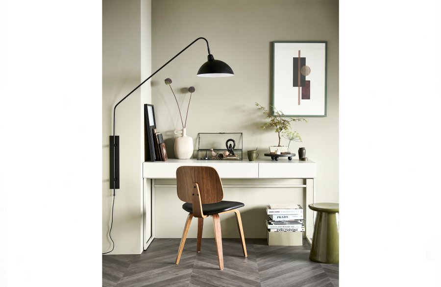 VTWONEN Classic spisebordsstol - sort PU og brun valnddefinér