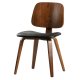VTWONEN Classic spisebordsstol - sort PU og brun valnddefinér