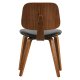 VTWONEN Classic spisebordsstol - sort PU og brun valnddefinér