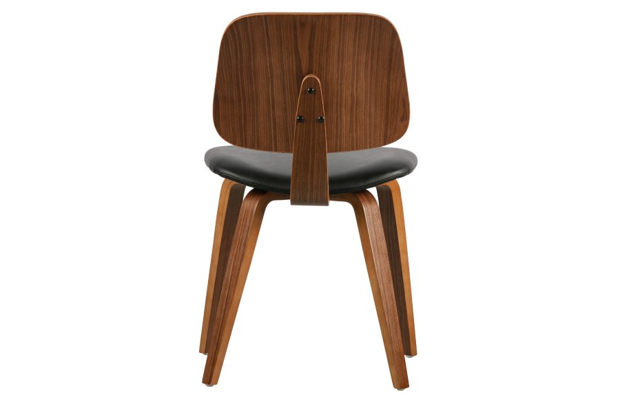 VTWONEN Classic spisebordsstol - sort PU og brun valnddefinér