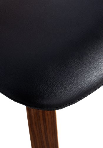 VTWONEN Classic spisebordsstol - sort PU og brun valnddefinér