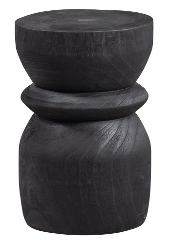 WOOOD Bikkel skammel, rund - sort paulowniatr (28)