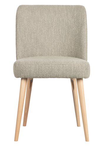 VTWONEN Force spisebordsstol - natur bouclé stof og natur bgetr