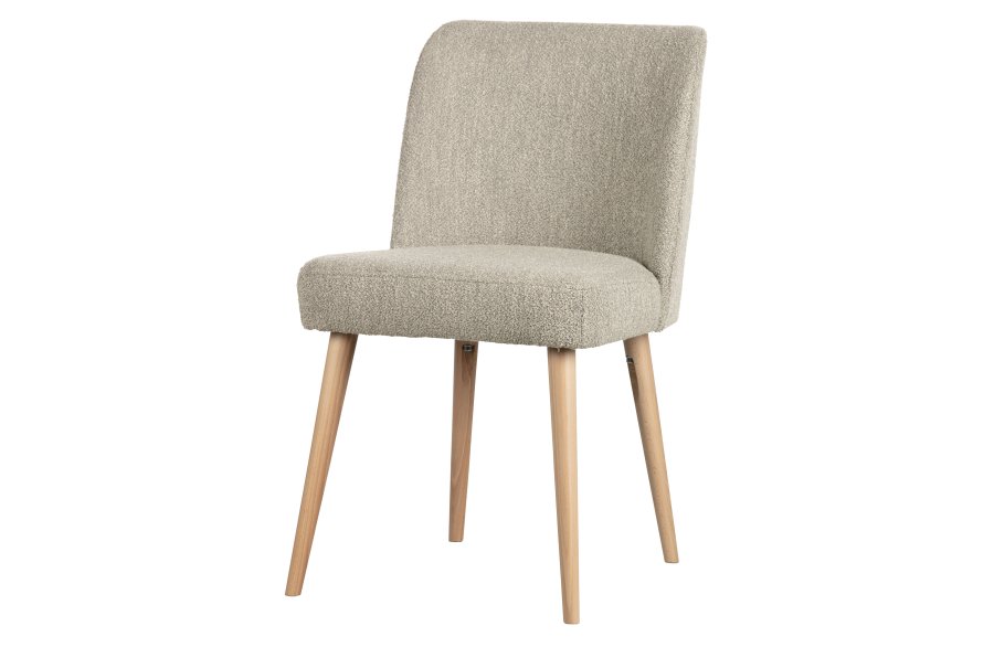 VTWONEN Force spisebordsstol - natur bouclé stof og natur bgetr