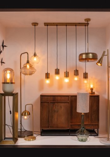 BEPUREHOME Globular bordlampe - glas og antik messing metal