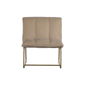 WOOOD Fie lnestol - sand polyester fljl og guld metal