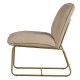 WOOOD Fie lnestol - sand polyester fljl og guld metal