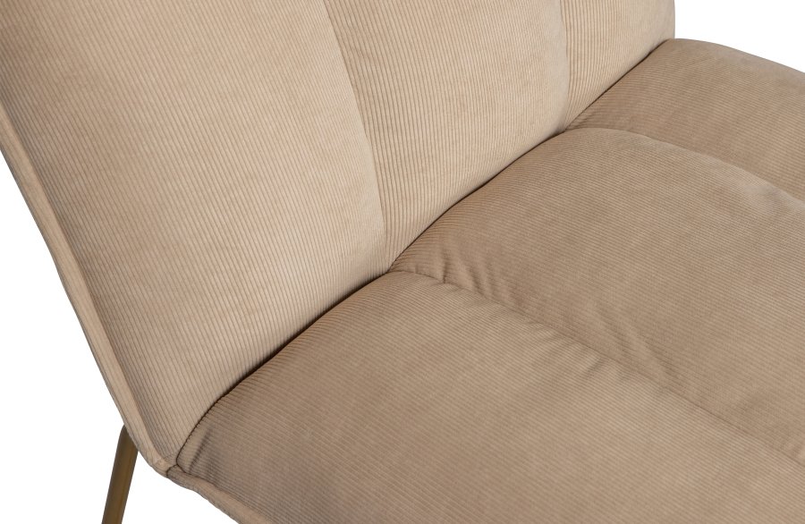 WOOOD Fie lnestol - sand polyester fljl og guld metal