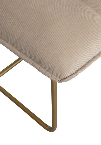 WOOOD Fie lnestol - sand polyester fljl og guld metal