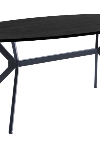 WOOOD EXCLUSIVE Bruno spisebord, oval - sort MDF og stl (220x100)