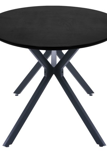 WOOOD EXCLUSIVE Bruno spisebord, oval - sort MDF og stl (220x100)