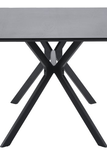 WOOOD EXCLUSIVE Bruno spisebord, rektangulrt - sort MDF og stl (160x90)