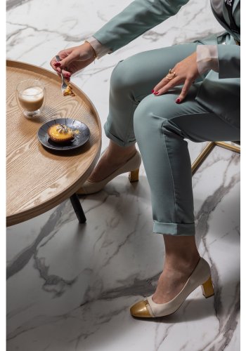 WOOOD Mesa sidebord XL, rund - natur MDF og sort fyrretr (78)