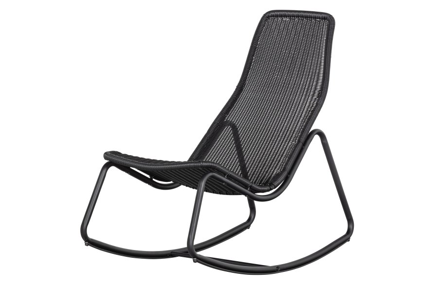 WOOOD Tom udendrs gyngestol - sort polyethylen og sort metal