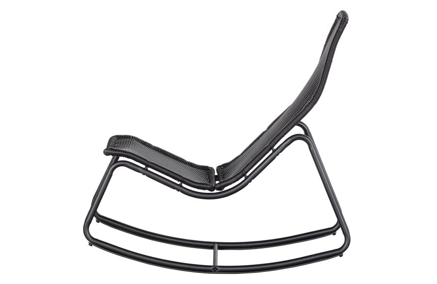 WOOOD Tom udendrs gyngestol - sort polyethylen og sort metal