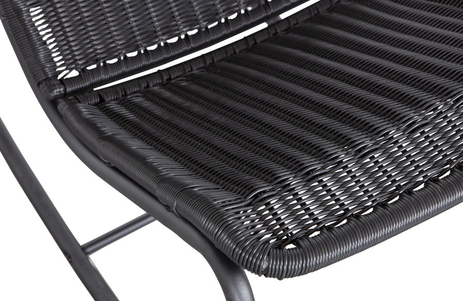 WOOOD Tom udendrs gyngestol - sort polyethylen og sort metal