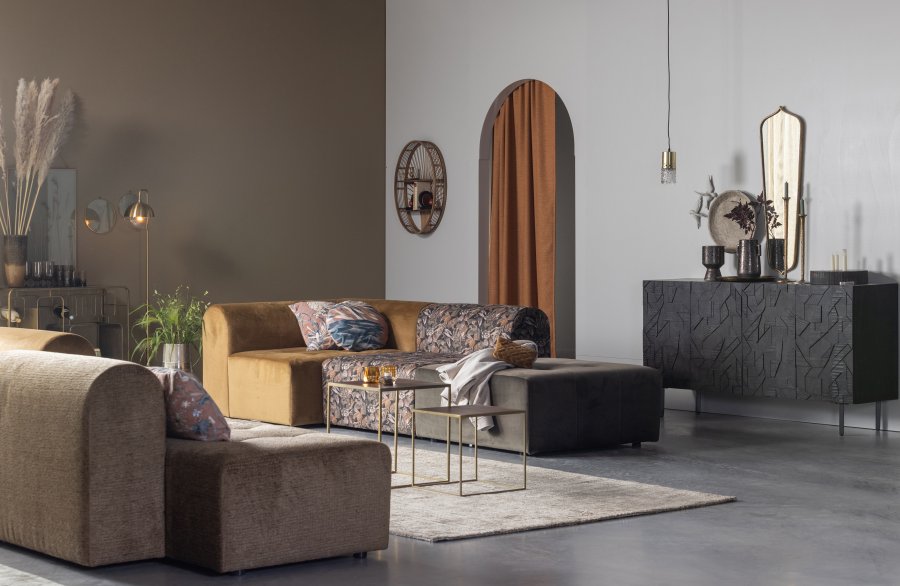 BEPUREHOME Counter sknk, m. 4 lger og 2 hylder - sort mangotr og metal